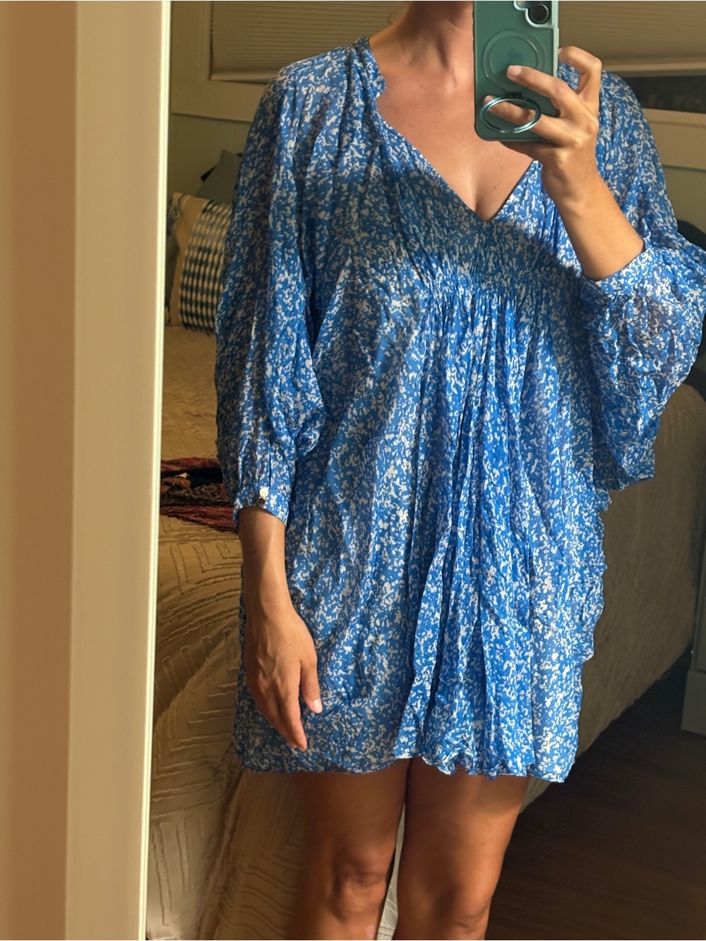 Diane Von Furstenberg Blue Floral Tunic Dress